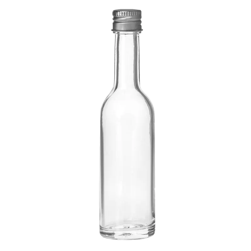 Sticlă transparentă cu capac metalic pentru depozitare și servire