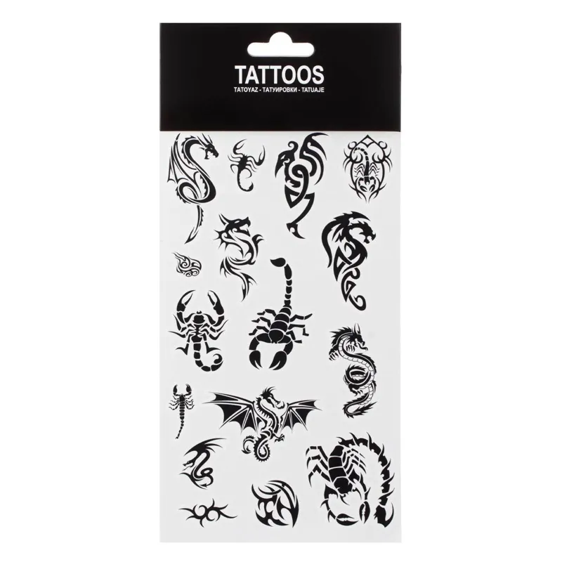 Tatuaje autocolante cu dragoni și scorpioni, set de 16 bucăți – poza 2