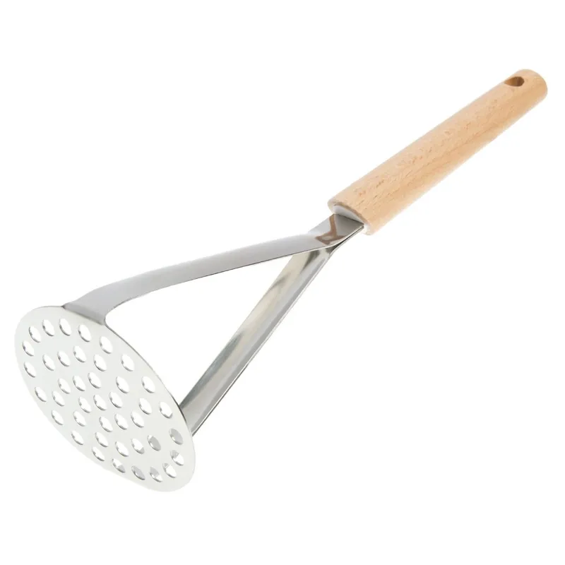 Presa de piure din metal cu maner din lemn, 27 cm