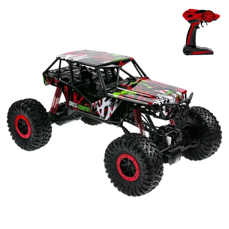 Masina cu Telecomanda Rock Crawler, Scara 1:10, 2.4GHz, Negru si Rosu