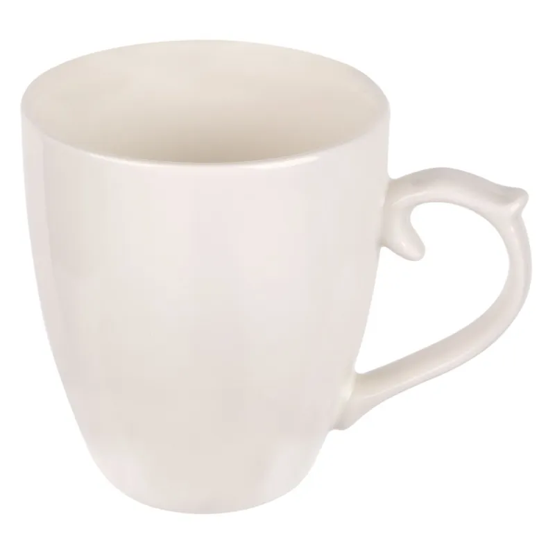 Cană porțelan albă 225ml cu model pe mâner