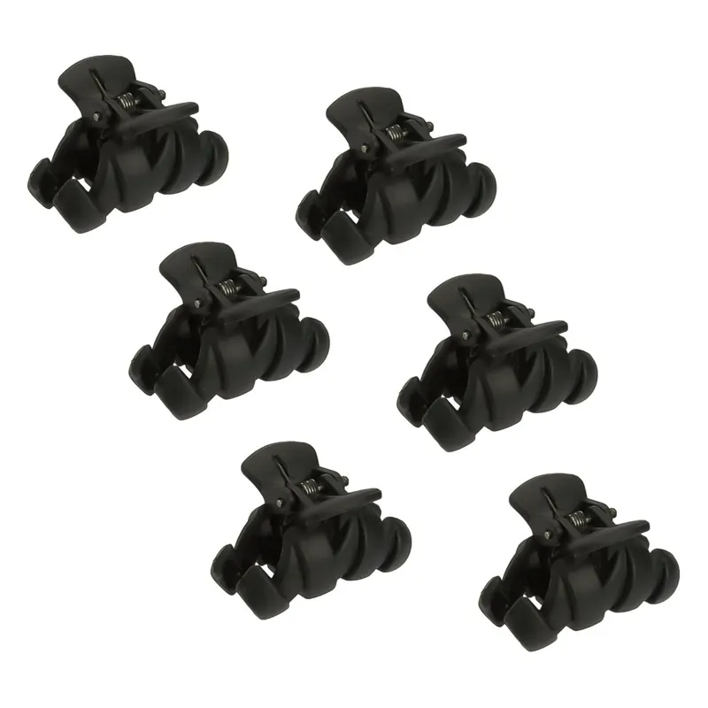 Set de 6 Clame Par Negre Mate Zigzag pentru Femei