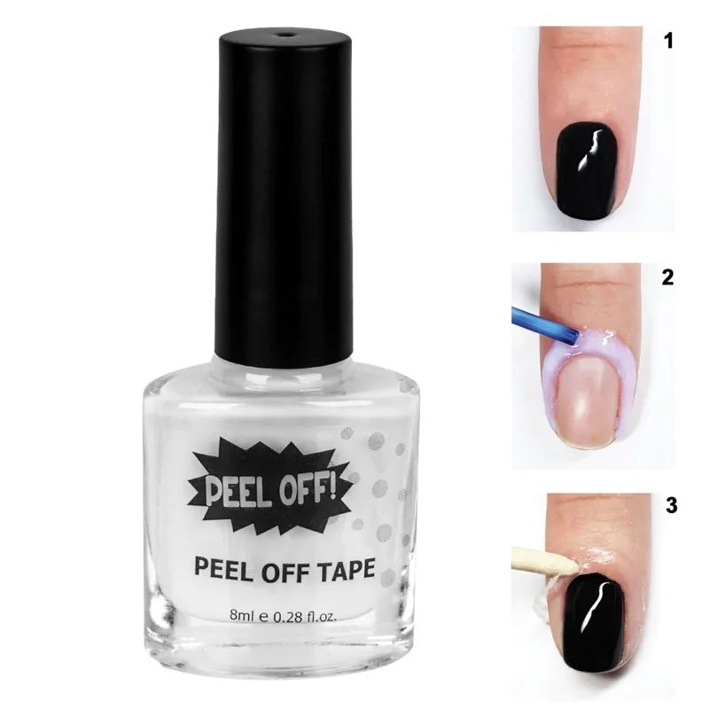 Banda de protectie pentru manichiura, Peel Off, 8 ml, Transparent