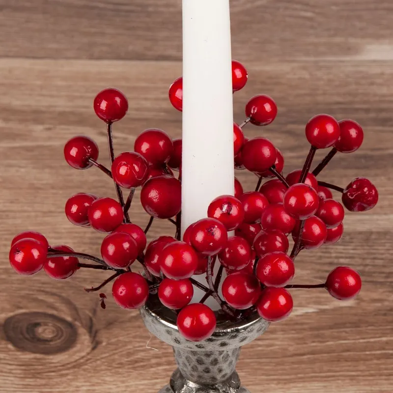 Inel Decorativ Lumanare Craciun Pomusoare Rosii Diametru 15cm Plastic