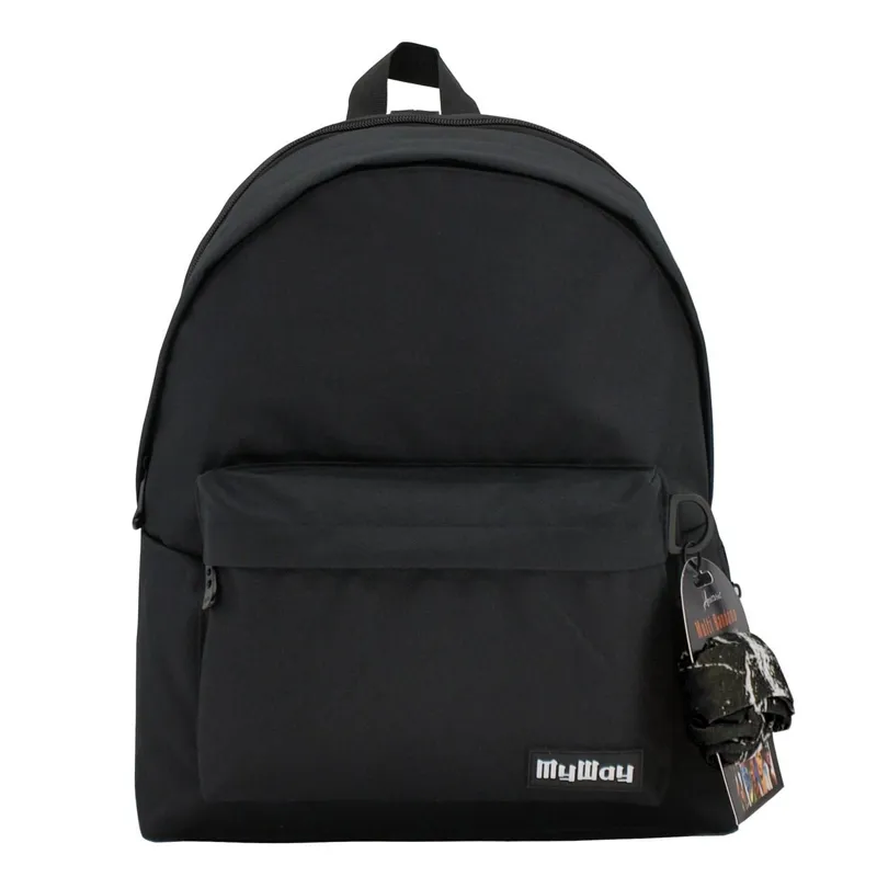 Ghiozdan cu 2 compartimente, Negru, cu Bandana Paisley