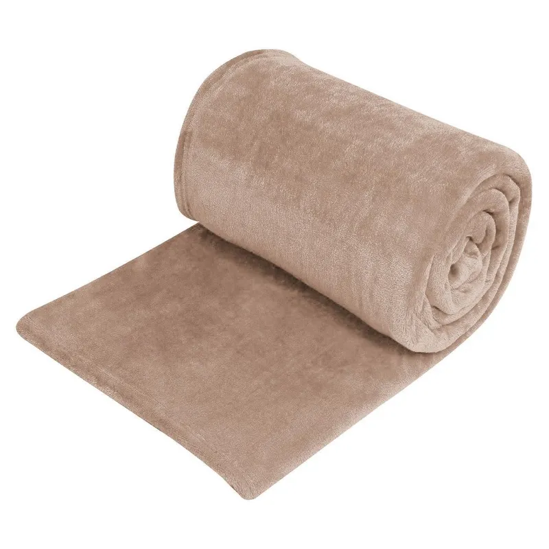 Patura Catifelata Dubla Bej 230x220cm