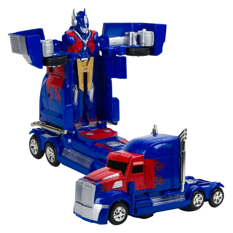 Robot Transformer cu Transformare în Camion Albastru cu Sunete și Lumini