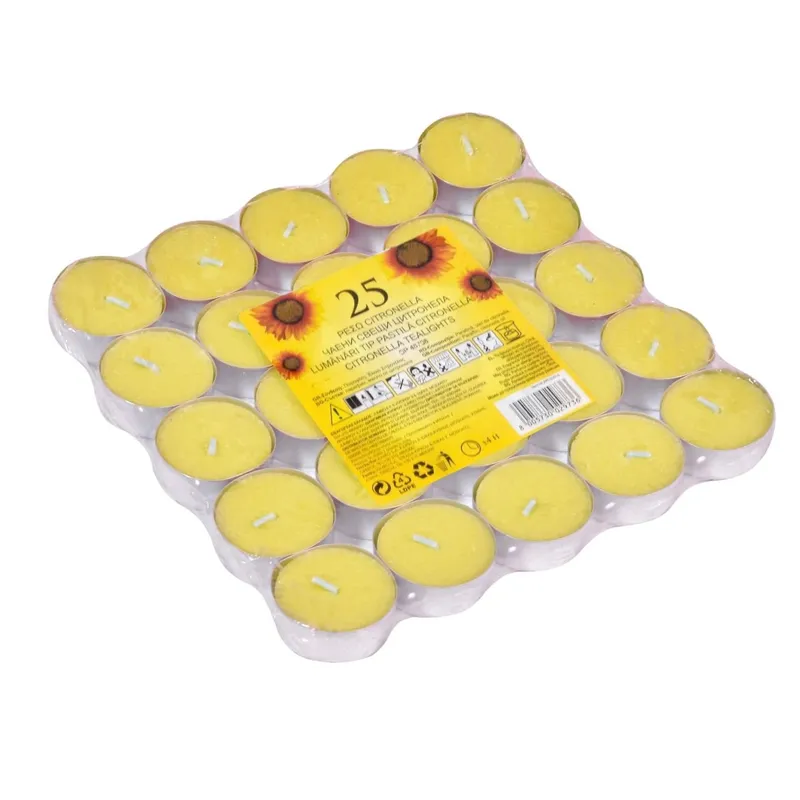 Lumânări tip pastilă cu ulei de Citronelă, 25 buc, 3.5x1.5 cm