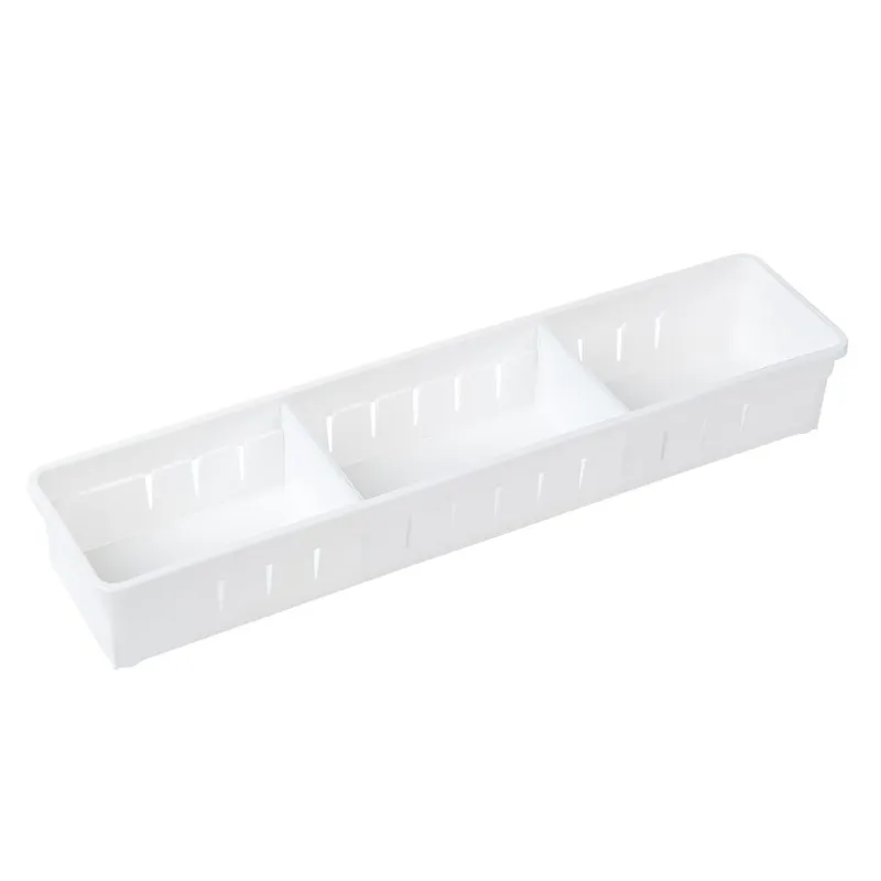 Organizator de sertare din plastic cu 2 compartimente, alb