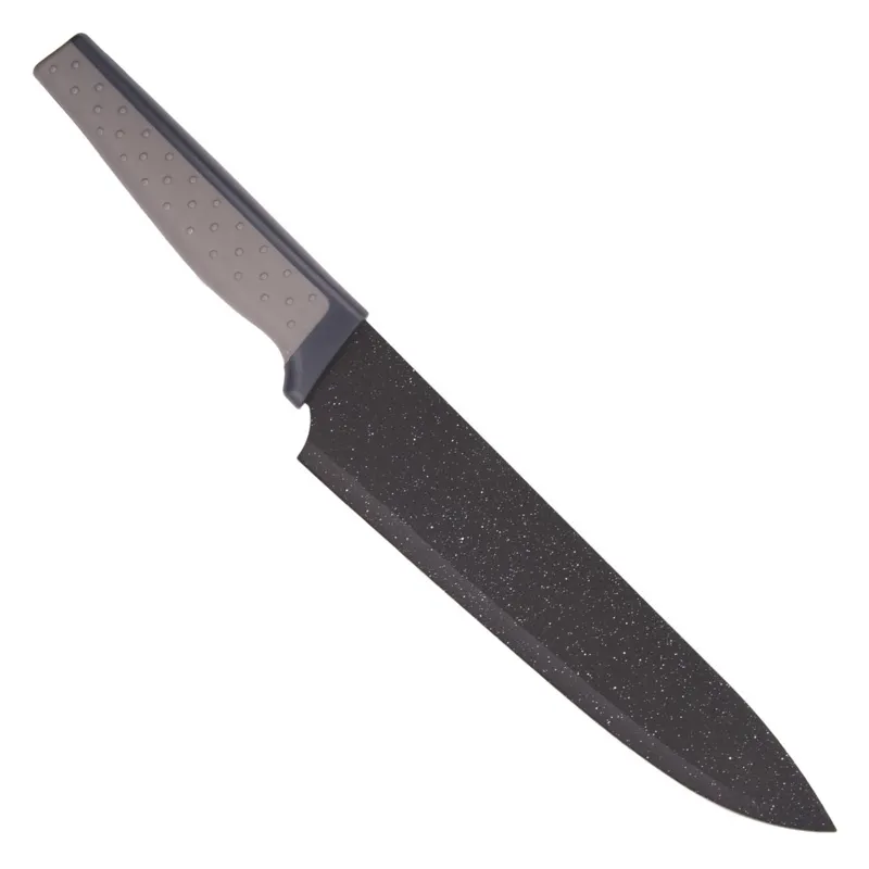 Cuțit de Bucătar Șef cu Lamă de 20 cm și Mâner Ergonomic Negru Marmorat – poza 2