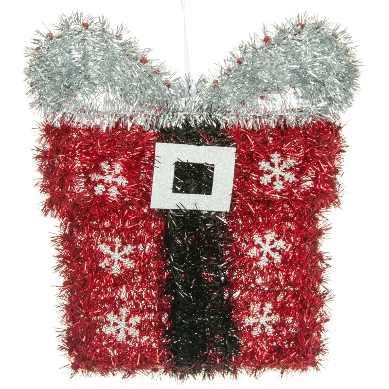 Tinsel Roșu și Argintiu pentru Decorațiuni de Crăciun, Cadou Decorativ