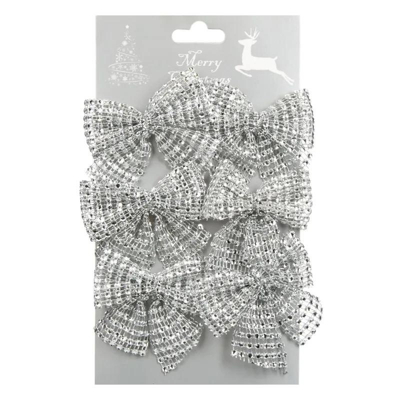 Fundite Decorative de Crăciun Strass Argintiu Set 6 Bucăți