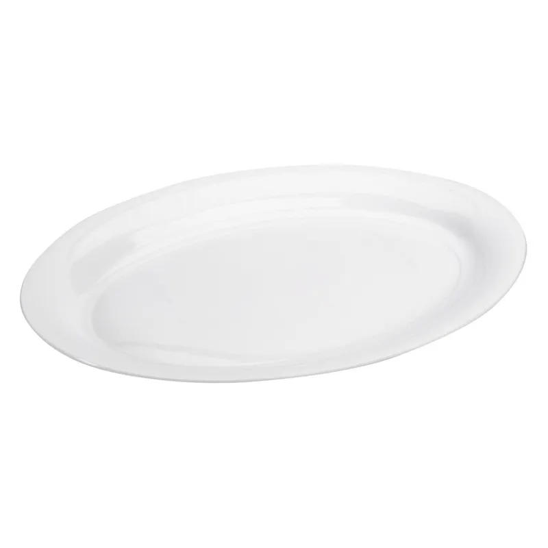 Platou de servire oval din plastic alb pentru aperitive și mese speciale