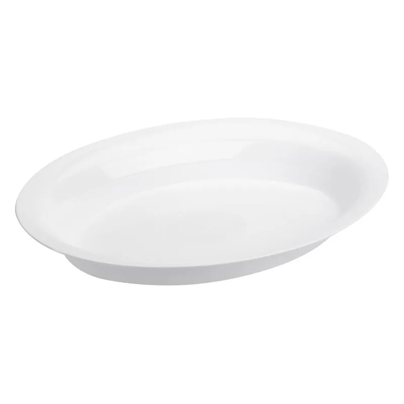 Platou de servire oval din plastic alb pentru aperitive și gustări