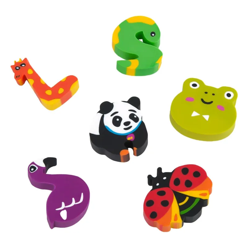 Set 6 radiere animale colorate pentru copii