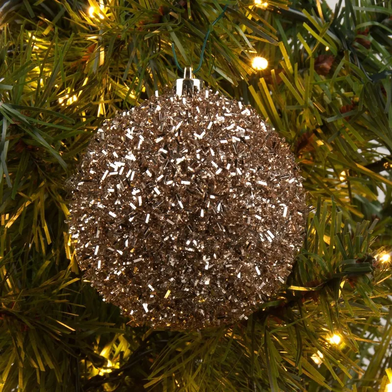Glob de Craciun cu Glitter Aur - Ornament Decorare Brad Magice