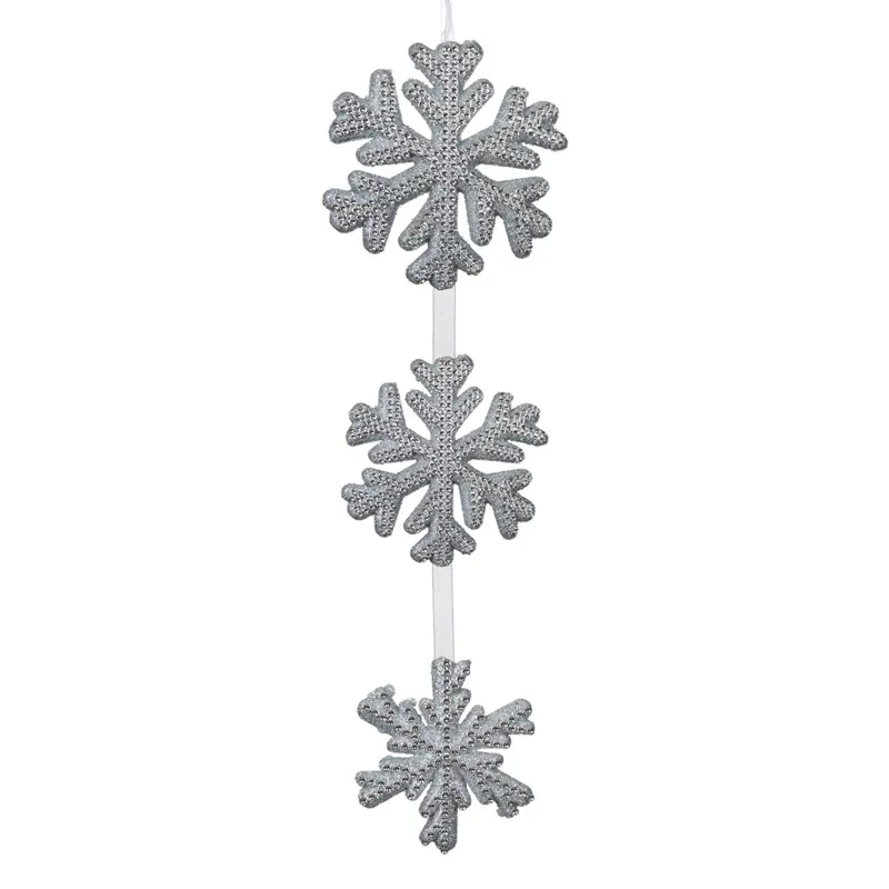 Decoratiune Crăciun Fulgi Spumă Alb Argintiu 63cm
