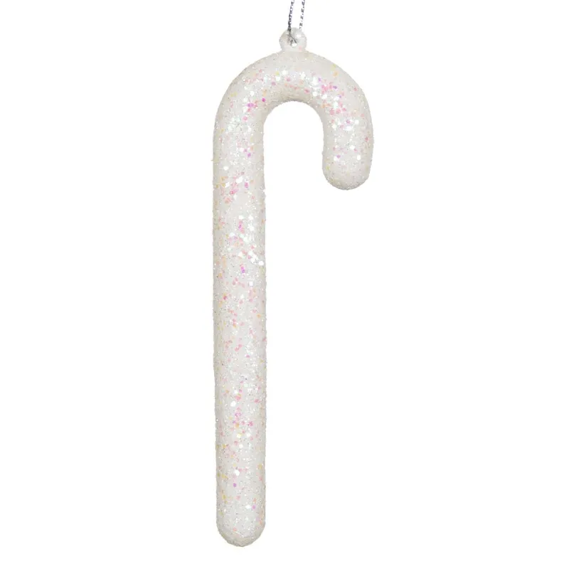 Ornament Brad de Crăciun Glitter Alb Irizat 12cm
