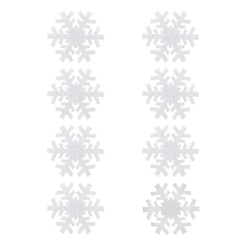 Autocolante Decorative Fulgi de Zăpadă Crăciun Poliester 3x3cm Set 8 Bucăți