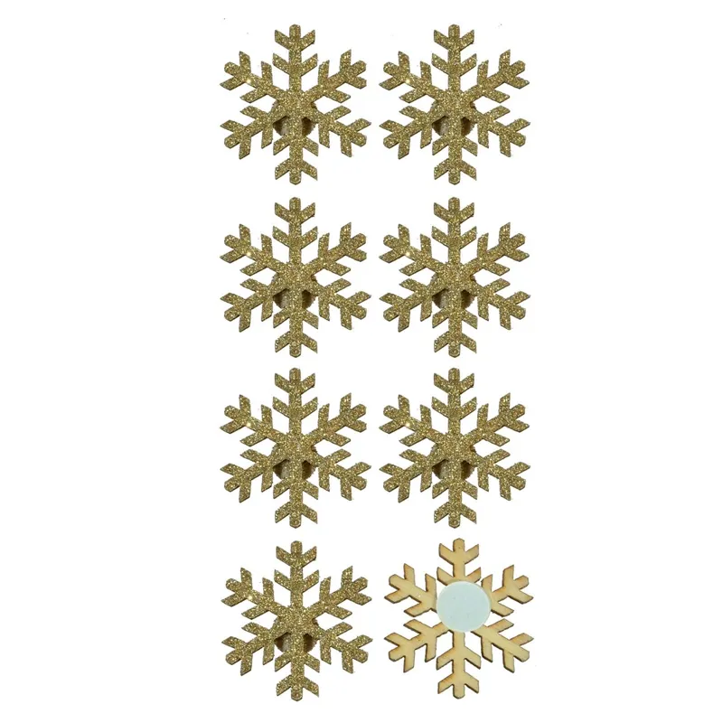 Set Autocolante Decorative de Crăciun din Lemn Bej 3cm