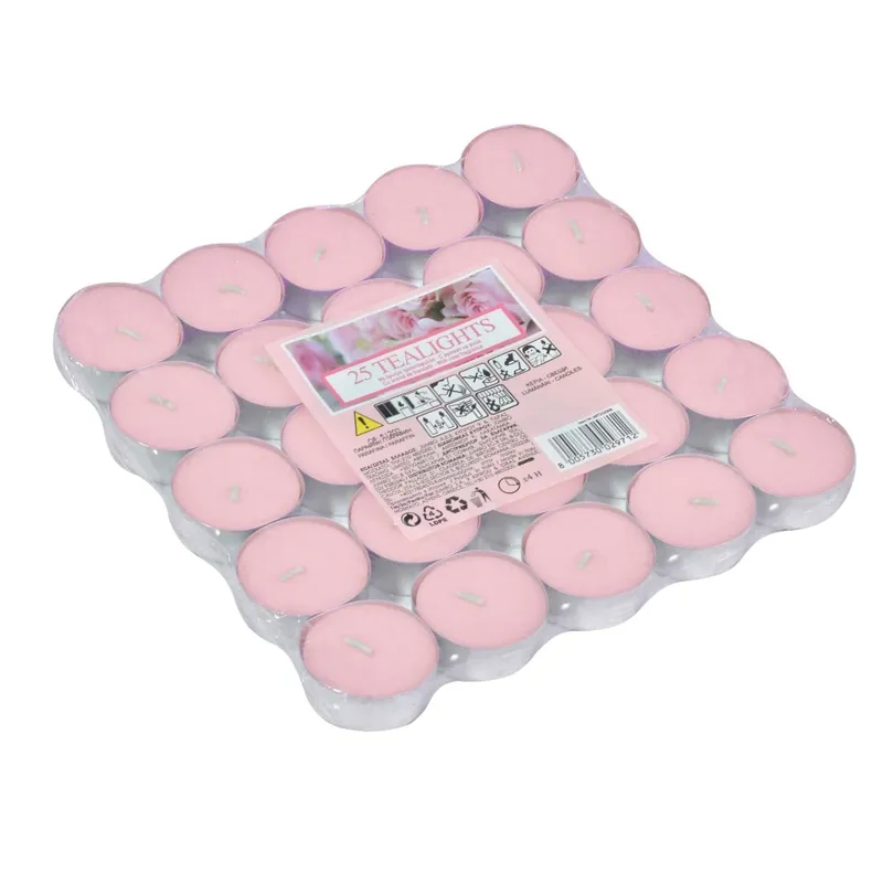 Lumanari tip pastila roz cu parfum trandafir set 25 buc