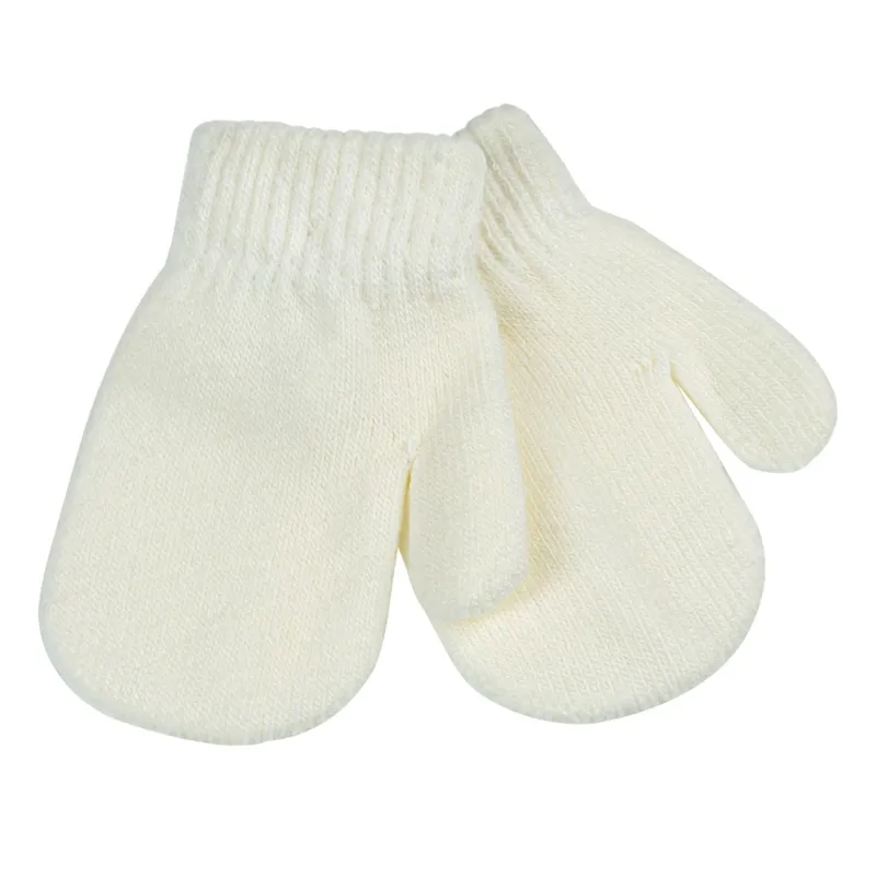 Manusi Bebe Unisex Ecru 0-12 Luni – Accesorii de Iarnă