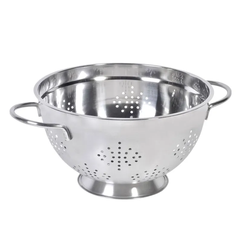 Strecurătoare metalică cu mânere, 26 cm, Argintiu