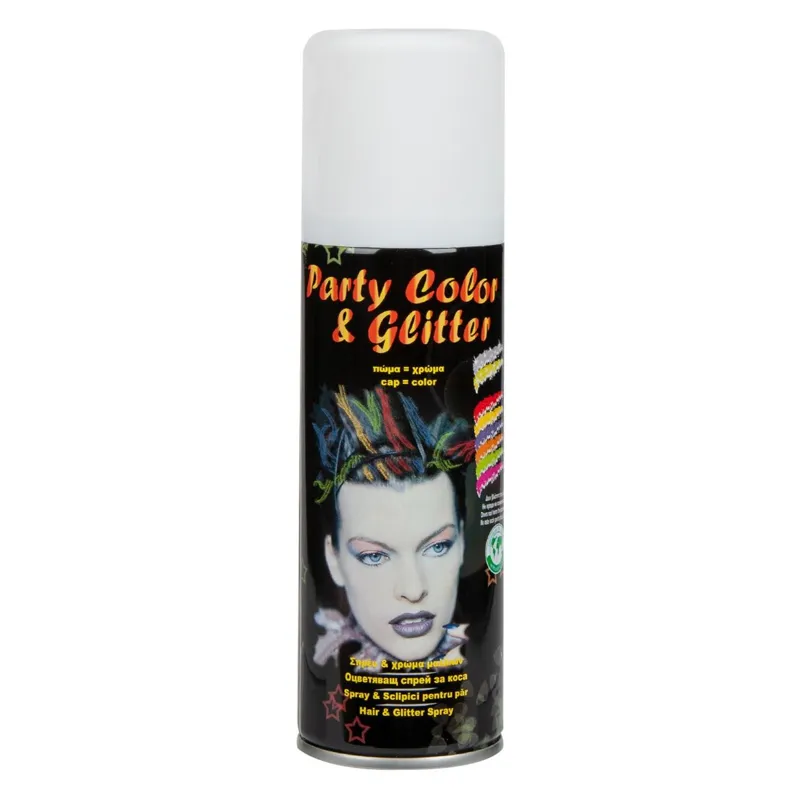 Spray de Par Alb cu Sclipici pentru Halloween, 125 ml