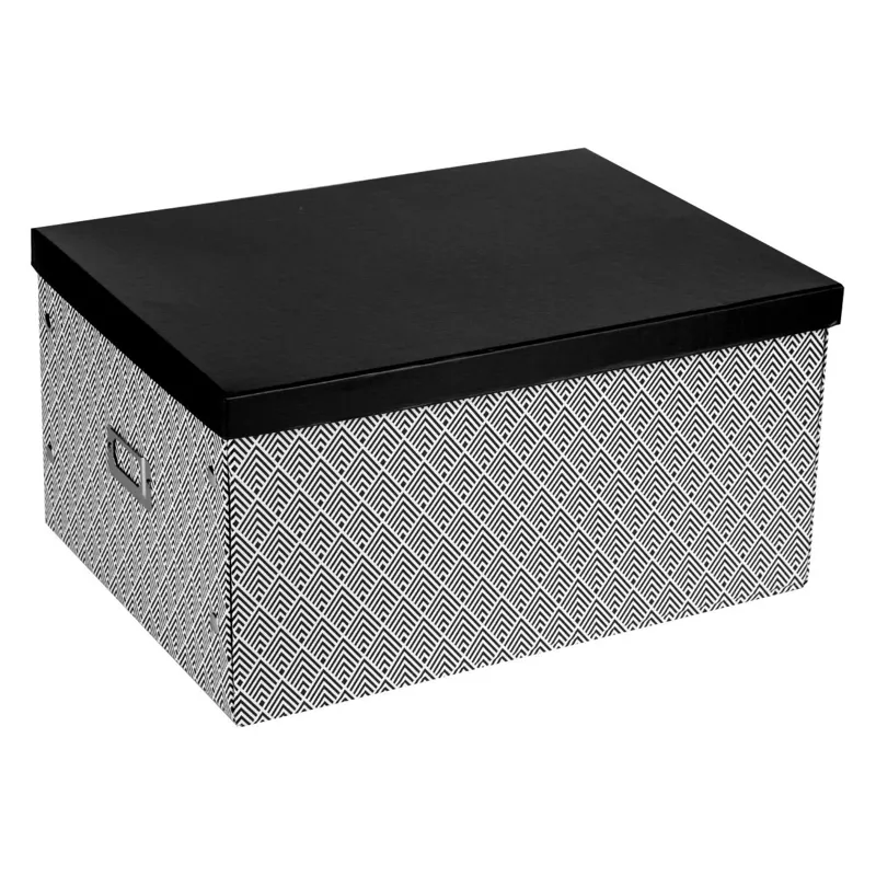 Cutie de depozitare carton pliabilă cu capac și suport pentru etichetă
