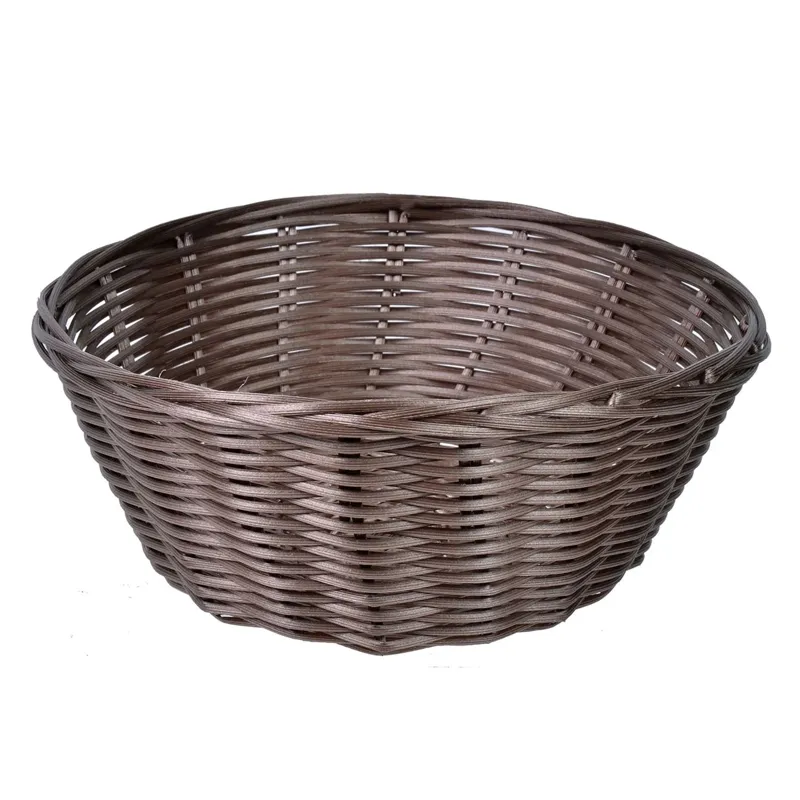 Coș Decorativ Rotund Împletit Maro, Ø22,5x9cm