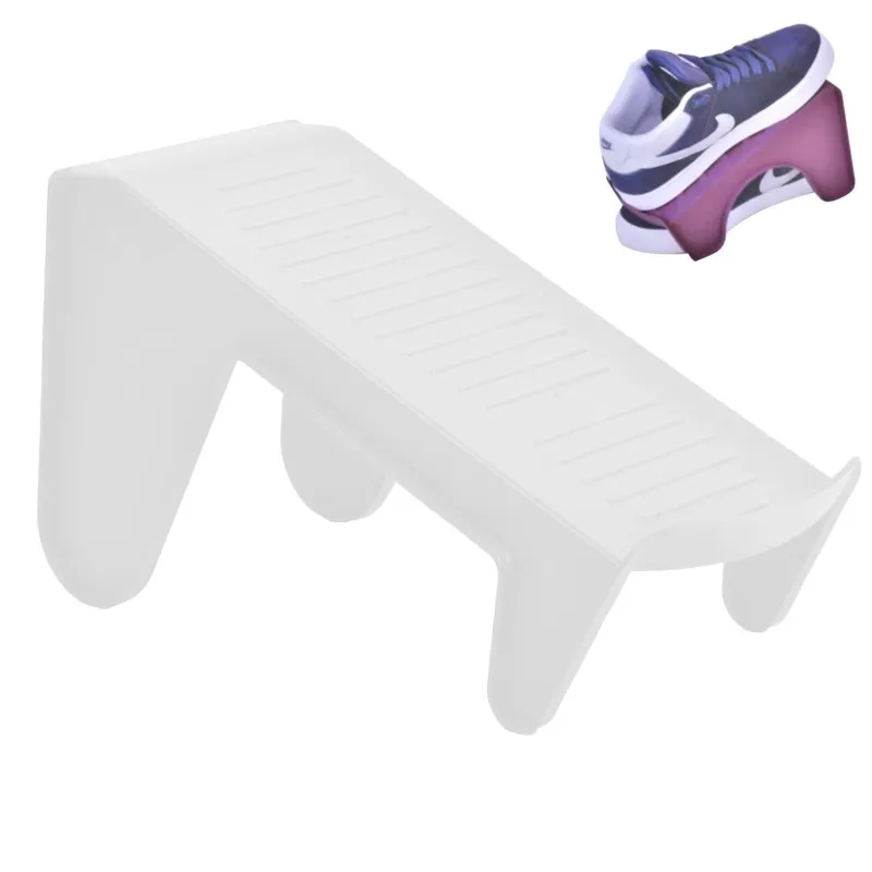 Organizator pantofi din plastic alb pentru depozitare ordonată