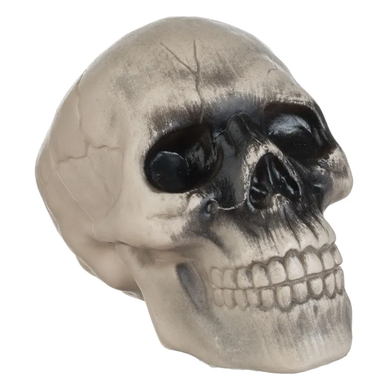 Craniu Decorativ din Plastic, 9 cm, Multicolor (Bej, Gri, Negru)