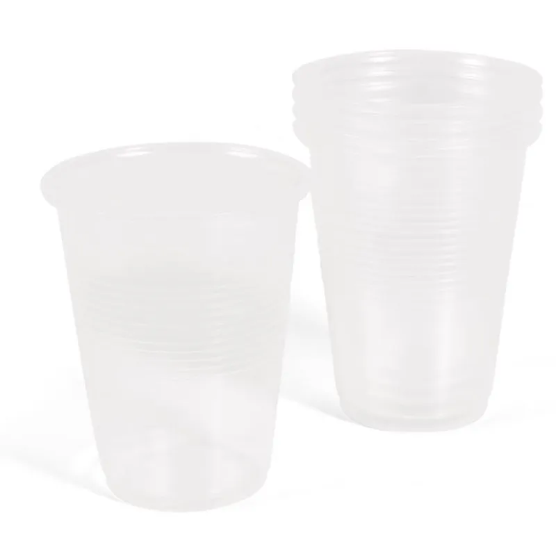 Pahare din plastic transparent de unica folosinta 350 ml
