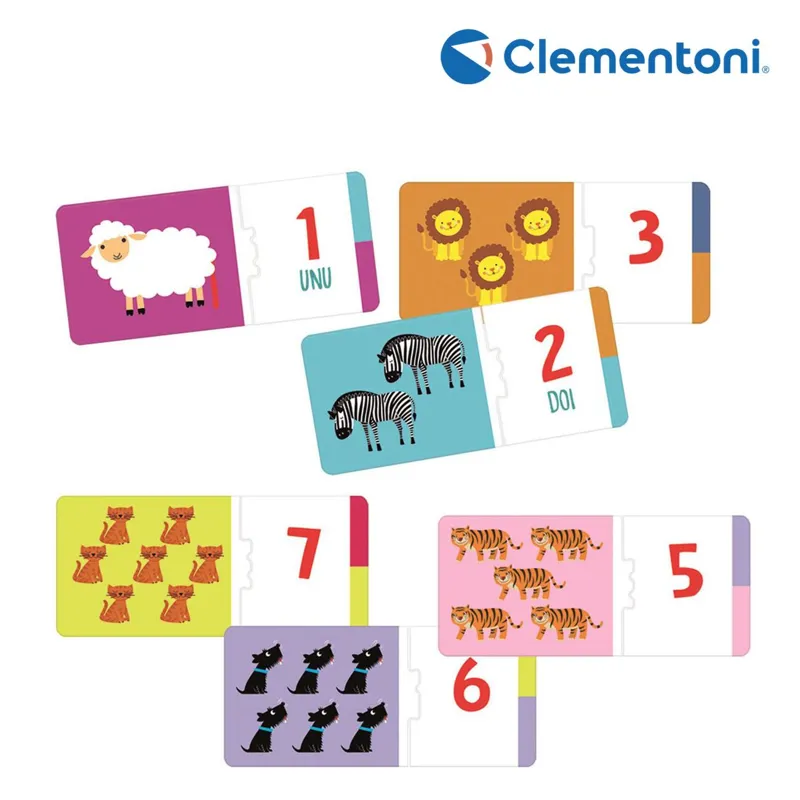 Joc educativ cu numere, Set 10 cartonașe, Multicolor
