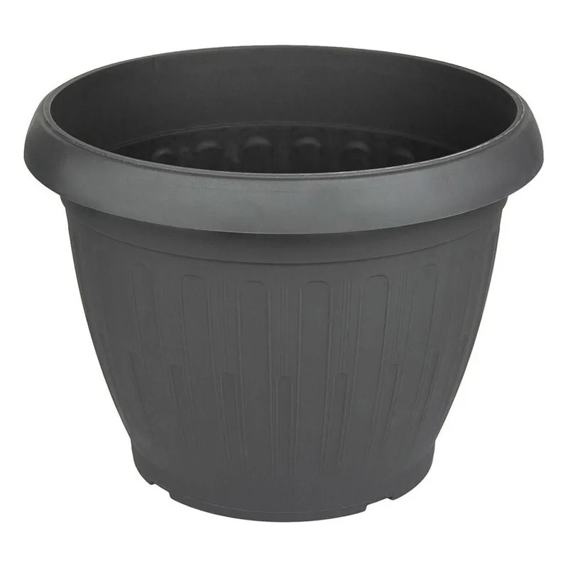 Ghiveci pentru flori din plastic, Antracit, Ø30x23cm, 9.5L