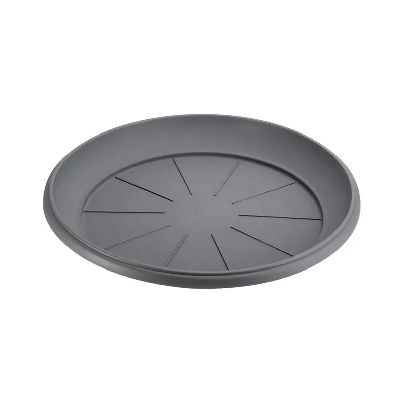 Farfuri Ghiveci Flori din Plastic Antracit Ø27x3.3cm