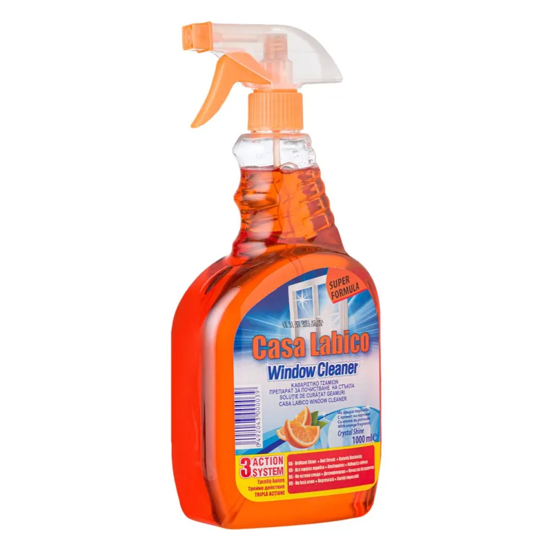 Spray de Curățat Geamuri 3 Acțiune cu Aromă de Portocale, 1L