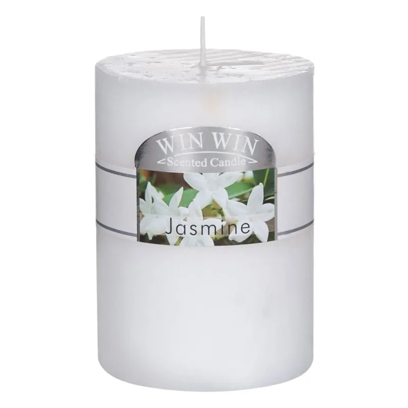 Lumanare parfumata alba cu aroma de iasomie, Ø6,8x9,5cm, 35 ore ardere