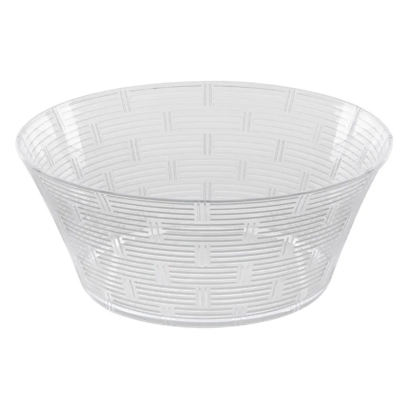 Bol din Plastic Transparent cu Model Dungi, Ø24.3x11.5cm