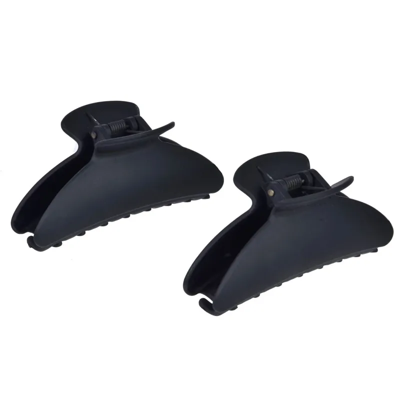 Clame de păr pentru femei, 2 buc, 9 cm, negru mat, model ondulat