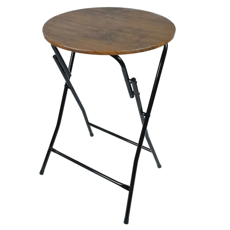 Masă Pliabilă Rotundă Maro MDF - Metal