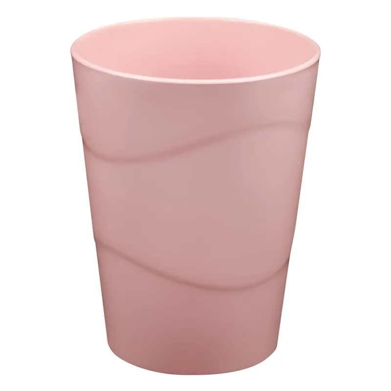 Pahar din plastic roz 300 ml cu design ondulat