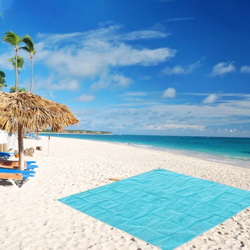 Rogojina de plaja sand free 2x1.5m, 2 straturi, turcoaz