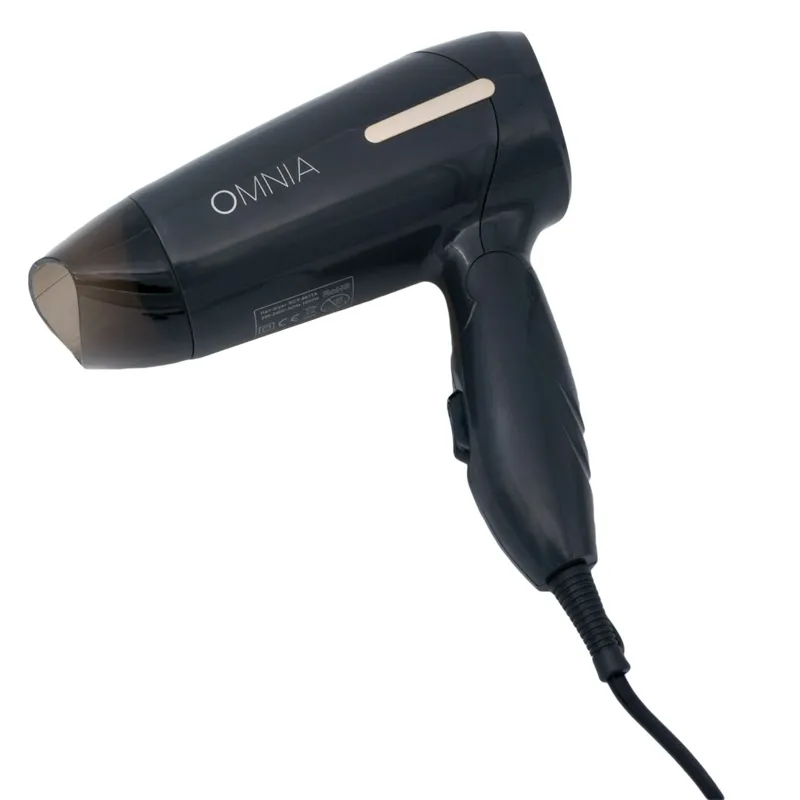 Uscator de par de calatorie, 1000W, negru, maner pliabil