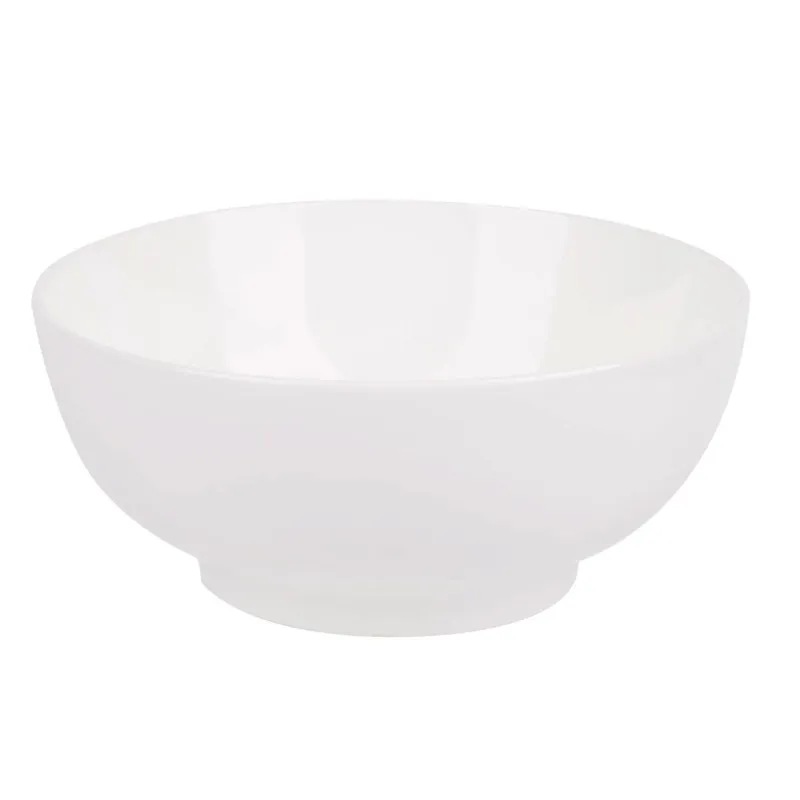 Bol de portelan rotund, 1L alb pentru servire