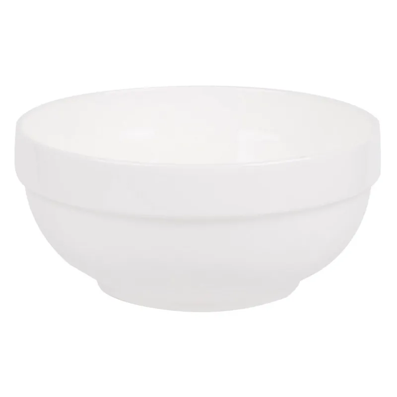 Bol rotund din portelan 1.2L alb pentru servire și masă
