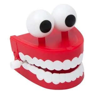 Proteză dentară din plastic, roșie, cu ochi, 1 bucată