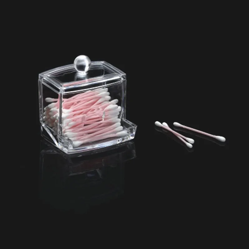 Cutie transparentă pentru betisoare igienice, 9x6x7 cm, acrilic