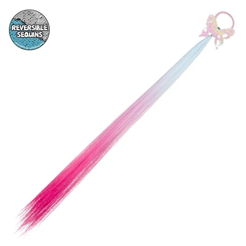 Elastic pentru păr fluture cu paiete suvite multicolor 47cm