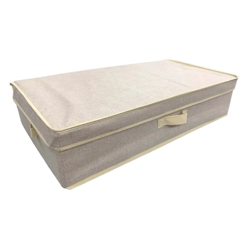 Cutie de depozitare cu capac, 67x37x15cm, Bej
